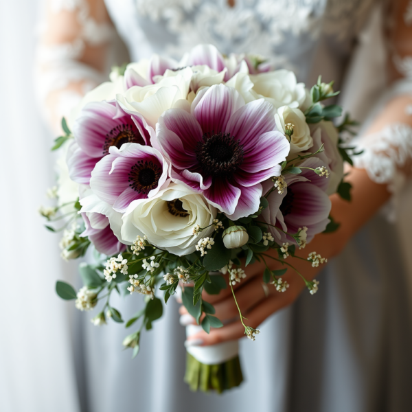 Μπουκέτο Γάμου με Βελούδινα Ρόδα Slate Deluxe Medium